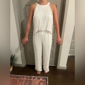 Linen White Jumpsuit